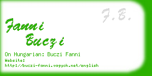 fanni buczi business card